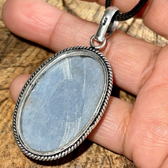 Blue Anhydrite Pendant 2 1/4” - Picture 8 of 9